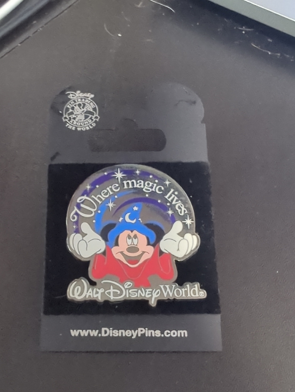 Disney Black Mickey Head Pin Back Card